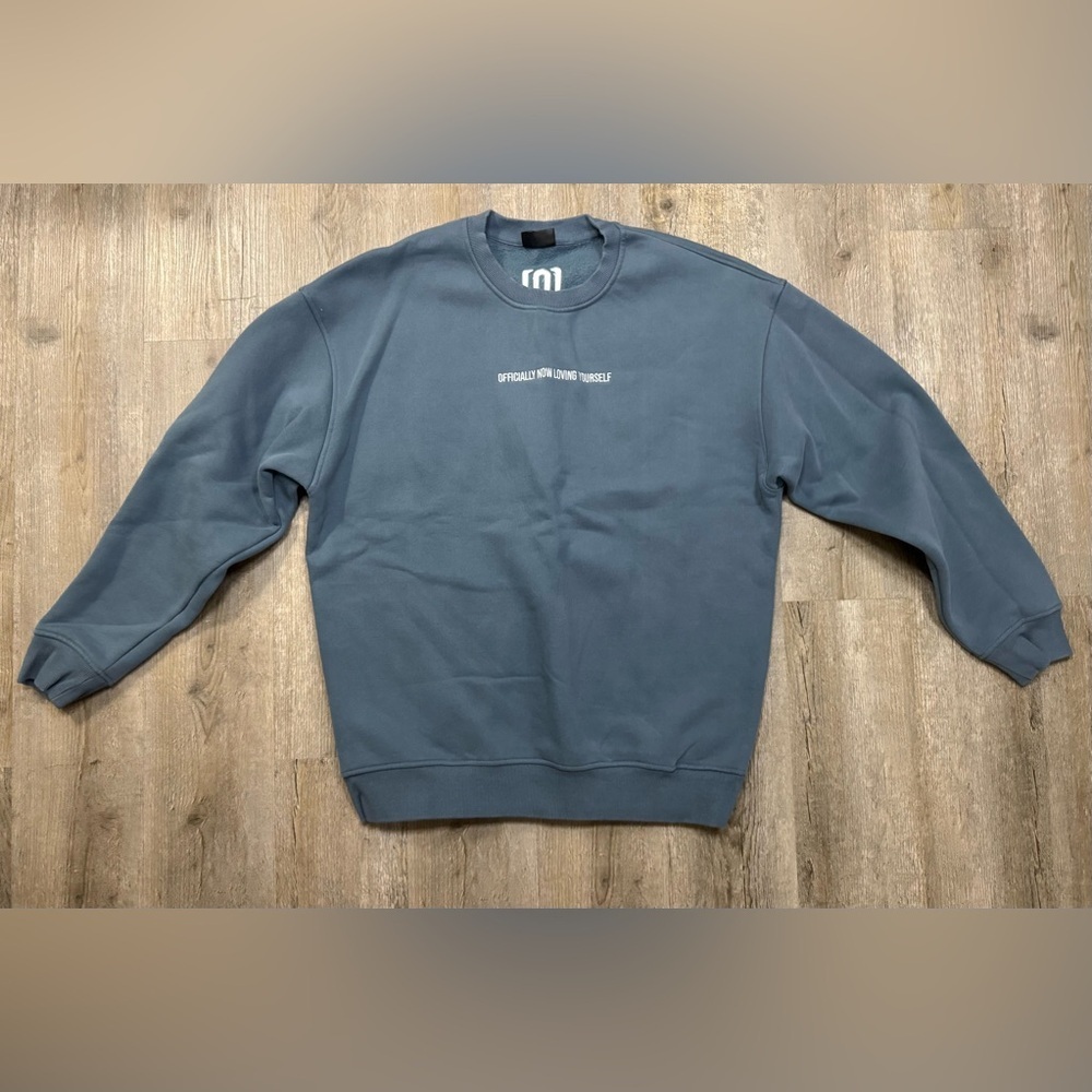 OFFICIALLY NOW LOVING YOURSELF
Light Blue Embroidered Sweatshirt - Picture 1 of 6